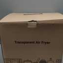 Nutrichef 5.8 Quart Air Fryer | 8-1 Preset Cook Modes | Transparent Fry Bowl for Best Cooking Results | Cook Shrimp, Steak, Fries, Wings, Chicken & More | Precise Temperature Control & Time | Grey