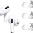 XS Size Ear Tips Earbuds Covers Ear Caps Eartips Earpads Compatible with Apple AirPods Pro 2 and AirPod Pro 1, Silicone Tips, Fit in Case, 3 Pairs White XS