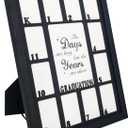School Picture Frame K-12 Graduation Photo Collage Black Frame with Mat, Displays One 5"x7" Photo and Twelve 3" Pictures, Graduation Gift Souvenirs (11"x14")