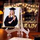 Yousoontic Acrylic Graduation Picture Frame 4x6 or 5x7 Glitter Class of 2026 Photo Frame Signature with Stands Congrats Graduation Tabletop Display Decor Congratulations Grad Gifts for Graduates Party
