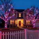 Red White and Blue Christmas Lights, UL Certified and Commercial Grade 100 LED Christmas Decorations String Lights, for Indoor and Outdoor Use.