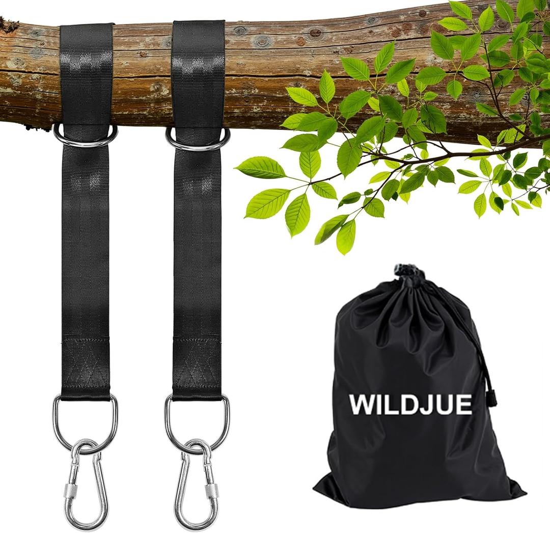 Tree Swing Hanging Straps Kit Holds 2000 lbs,8ft Extra Long Straps Strap with Safer Lock Snap Carabiner Hooks Perfect for Tree Swing Hammocks, Perfect for Swings,Carry Pouch Easy Fast Installation