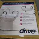 Drive Medical 2-in-1 Raised Toilet Seat with Removable Padded Arms - Elevated Bathroom Safety Support - Secure Locking Attachment - Easy Height Assistance - Durable Construction, Standard Toilets