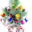 2 x 24Pcs Colorful Glitter Mini Drum Christmas Tree OrnamentsTree Hanging DecorationPendant Holiday Wedding New Year Party Christmas Decor (24)