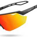 Lamicall Polarized Sports Sunglasses for Men Women, Ultralight [Adjustable Nose Pad] UV400 Protection Sun Glasses for Cycling Running Baseball Fishing Golf Beach Volleyball, Orange