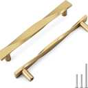 Rergy 20 Pack 5 Inch Gold Kitchen Cabinet Handles Cabinet Pulls Gold Drawer Handles Dresser Drawer Pulls Modern Hardware (5in(128mm)hole center (Pull))