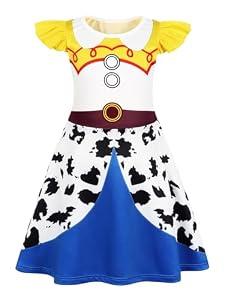 Sukyfecde Cowgirl Costume Girls Toddler Princess Dress up Birthday Outfits Halloween Role Play Clothes 5t Yellow