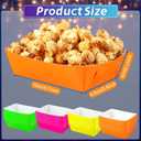 Hoolerry 48 Pcs Neon Glow Party Paper Food Trays Snack Boats for Candy, Popcorn, Nacho, Hot Dog Serving Bowl for Food Buffet Party Supplies Decor(Novelty Colors)