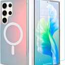 AIGOMARA Designed for Samsung Galaxy S24 Ultra Case [Compatible with Magsafe] [Fluorescent Iridescent Color] Slim Shockproof Translucent Matte Protective Phone Case for Women Girls 6.8 Inch