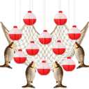 Gejoy Gone Fishing Party Decorations Set Include 4 Fish Balloons 10 Fishing Bobber Round Paper Hanging Lanterns 1 Fish Net Banner Decorations for Fishermen Theme Birthday Party Supplies