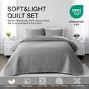 Max Oversized California King Quilt Set – 112"x106"Soft Washed Lightweight Bedspread,Multi-Lock Quilting,Minimalist Nordic Bedding, Spring & Summer Quilt Set (1 Quilt + 2 Pillow Shams), Grey