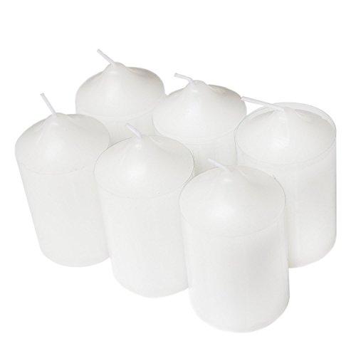 Super Z Outlet Unscented Pillar Candles for Weddings, Home Decoration, Relaxation, Spa, Smokeless Cotton Wick (6, White, 2"x3")