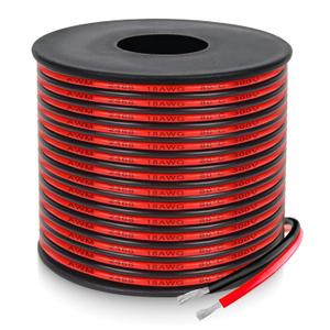 18 Gauge 2 Conductor PVC Tinned Copper Electrical Wires, 65.6FT/20M Red and Black Double Parallel Wire,0.82mmfor DIY Projects, Home Electrical, Power Wiring,Car Speaker Wires, LED Wires.