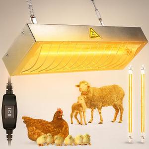 Chicken Coop Heater for Winter, Heat Lamp for Chickens 600W, Chicken Heater for Coop with 2 Heating Settings, for Poultry, Dogs, Pets, Birds, Animals (Large, 1 Pack)