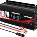 1000W/2000W(Peak) Car Power Inverter DC 12V to 110V AC Converter with LCD Display Dual AC Outlets and Dual USB Car Charger for Car Home Laptop Truck Black