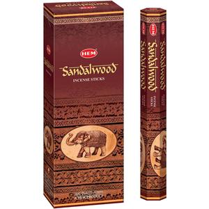 HEM Sandalwood Incense Sticks 120 Count (Pack of 6 Boxes) Classic Sandalwood Aroma Incense for Meditation, Yoga & Home Fragrance