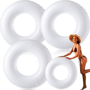 Jumbo Inflatable Pool Float 47.24 Inches Swimming Ring Pool Floats White Inflatable Float Tube for Adult Summer Vacation Beach River Bachelorette Wedding Party Supplies