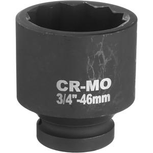 uxcell 3/4-Inch Drive 12 Point Impact Socket 46mm Metric Spindle Axle Nut Socket Driver Wrench for Auto Repair Easy Removal