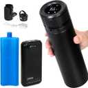 Electric Insulin Cooler Travel Case, USB Charger & Biogel Ice Box, 35-68F Custom & Display Temperature Medical Cooler, TSA Approved Medicine Organizer Medication Cooler,Portable for 17 EpiPens