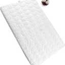 Bamuho Waterproof Pack and Play Sheets Fitted Quilted, 100% Cotton Pack and Play Mattress Protector, Fits Graco Pack n Play, Baby Portable Mini Cribs, Duck Egg Pattern Quilted - 39" x 27"