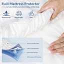 King Size Mattress Protector Waterproof Washable Mattress Padded Cover Fitted Bed Protection Noiseless Plastic Bed Pad Deep Pocket Up to 18“ Soft and Breathable（White）
