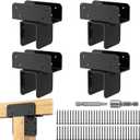 4x4 Stainless Steel Pergola Brackets, Heavy Duty Post Cap Tie Bracket, 4 Pcs