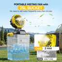 Portable Misting Fan with 6.6 Gallon Bucket,30000mAh Rechargeable Battery Powered Floor Cooling Fan with 4 Strong Winds & 4 Spray Mister,Outdoor Oscillation Fan for Camping/Patios/Beach/Worksite
