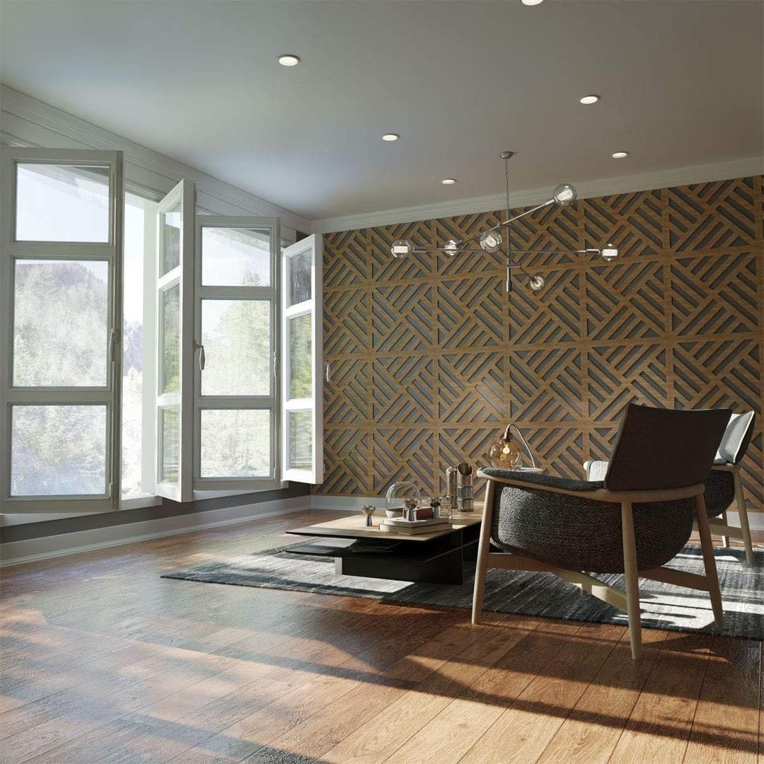 Ekena Millwork WALW24X24X0375ALLBI Allen 3/8"T Decorative Fretwork Wall Panels, 23 3/8"W X 23 3/8"H, Birch