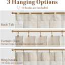 jinchan Linen Pinch Pleated Kitchen Curtains 36 Inch 2 Panels, Natural Linen Tier Curtains Back Tab Beige Farmhouse Cafe, Light Filtering Small Window Drapes for Bathroom Laundry Room Beige