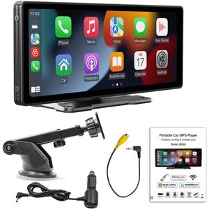 9.3 Inch HD Screen Car Stereo Portable Car Radio MP5 Player Compatible with Android Auto/Apple CarPlay, Mirror Link, FM Signal Tramsmission/Bluetooth 5.0/TF Card/USB/AUX Rear Camera