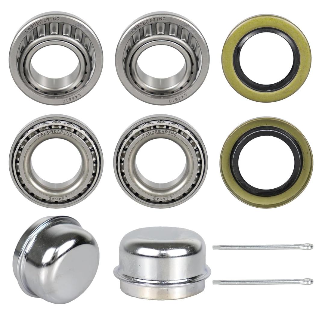 2 Set Fits for 1-1/16'' inch Axles Trailer Wheel Hub Bearings,L44649 L44610 Bearings,12192TB Seal OD 1.980'',Dust Cover and Cotter Pin,Bearing Size ID 1.0625", OD 1.9800", Width 0.560".