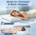 2.85" Ultra Thin Memory Foam Pillow with Cool-to-Touch Cover, Low Profile Flat Bed Pillow for Back & Stomach Sleepers, Standard Size