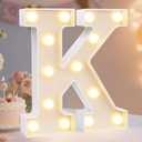 Pooqla LED Marquee Letter Lights Sign, Light Up Alphabet Letter for Home Party Wedding Decoration K