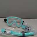Snorkel Set Adults Snorkeling Gear Anti-Fog Panoramic View Swim Mask Dry Top Snorkel Kit with Carry Bag for Snorkeling Scuba Diving Swimming Travel (A-Green+Transparent)