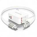 SUPERONE 4-in-1 Retractable Wall Charger, 35W PD Fast Charger with 3.3ft Cable (Longest on Market), GaN6 USB-C Plug Block for iPhone 17/16/15 Samsung Galaxy iPad Pixel (Base Model (Type-C & Apple Cables))