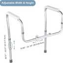 Toilet Safety Rails, Adjustable Stand Alone Toilet Safety Frame, Medical Bathroom Handrail Toilet Bars for Elderly, Handicap and Disabled, 374.8lbs Weight Capacity
