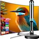 Digital Antenna for Smart TV Indoor, TV Antenna for Local Channels, Strong Magnetic Base TV Antenna Indoor for Easy Installation, Long Range Reception for 4k 1080p, Support All Smart/Old TVs (Blue)