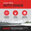 Motor Trend Gray Accordion Folding Car Windshield Sun Shade - Blackout Sun Visor for Car Windshield - Foldable Jumbo Sunshade and Front Window Truck Sun Screen for UV Sun Protection - 66 x 27