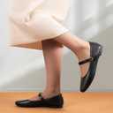 Mary Jane Shoes Women FlatsSquare Toe Black Flats - Ballet Flats for Women - Comfortable Ankle Strap Flats