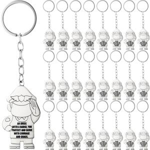 Tondiamo 24 Pcs Police Officer Gift Keychain Metal Angels at Work and Play Keychain for Employee Appreciation Retirement Gift