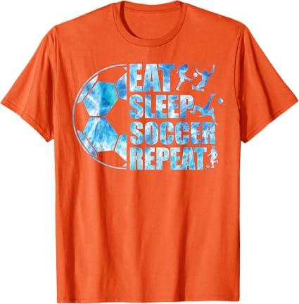 Soccer T Shirt Eat Sleep Soccer Repeat Boys Youth Kids T-Shirt, Men, S