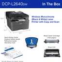 Brother DCP-L2640DW Wireless Compact Monochrome Multi-Function Laser Printer with Copy and Scan, Duplex, Black & White Output | Includes Refresh Subscription Trial(1),