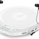 Gueray CD Player Portable CD Dsicman: with Earphones for Car with Anti-Skip Shockproof with LCD Display Support PROG Memory Repeat Function (White)