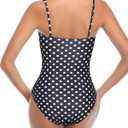 Holipick Women Tummy Control One Piece Swimsuits Strapless Bandeau Bathing Suits Ruched Slimming Swimwear (Black, L)
