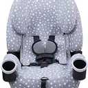JYOKO Kids Cover Liner | Compatible with Graco 4Ever DLX 4-in-1 Car Seat | Soft, Breathable & Improved Design | Protects & Extends Seat Life | Easy to Install & Washable (White Star)