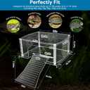 Extra Large Turtle Topper Basking Platform for Aquatic Turtles 40B/75G, Above Tank Turtles Sunbathing Dock Anti-slip Ramp Aquatic Reptile Climbing Pier Resting Terrace with Feeding Area Accessories