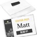 Avery Customizable Name Badges, Magnet Style, 3" x 4", Clear Name Tag Holders, White Laser/Inkjet Printable Inserts, 24 Total (8780) (True)