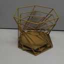 Metal Display Risers, Set of 4 Brass Hexagonal Nesting Buffet Riser Set, Modern Brass Buffet Display Stands for Food, Food Display Risers for Buffet Cupcake Small Potted Plants