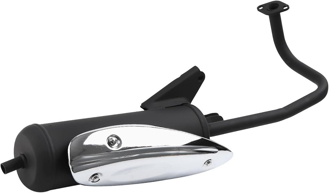 Mokuo GY6 50cc Exhaust Muffler Assembly Made of Heavy Iron Material Compatible with Chinese GY6 50cc 4-stroke Engine Scooter Mopeds Taotao ATM50