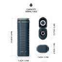 IDEUS Insulated Stainless Steel Water Bottle 14 oz Lockable Lid & Leakproof Travel Coffee Mug for Hot/Cold Beverages Fits Most Cup Holder (Navy Blue)